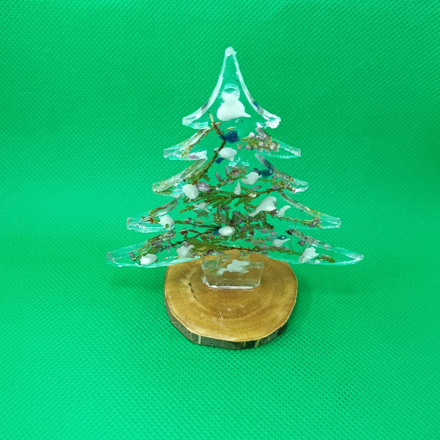 Double sided freestanding Christmas Tree Decoration with snow.