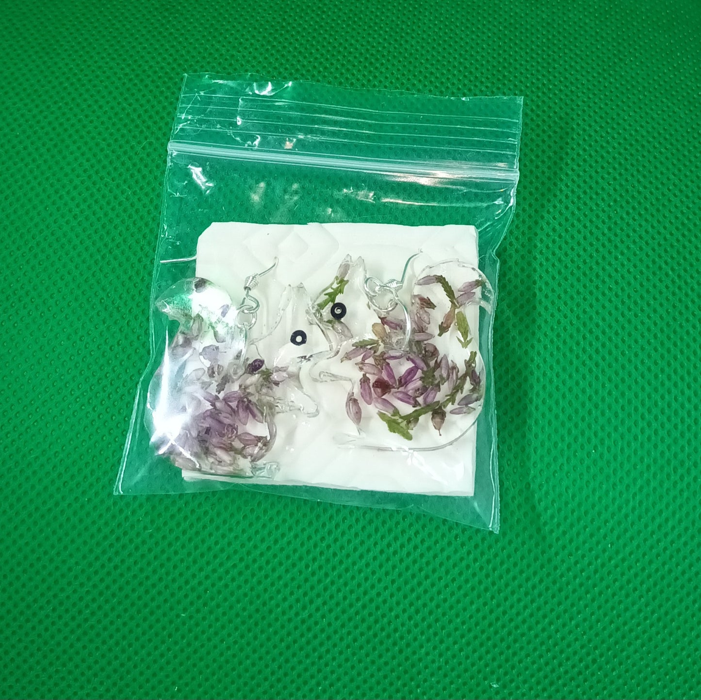 Highland Heather Red Squirrel drop earrings