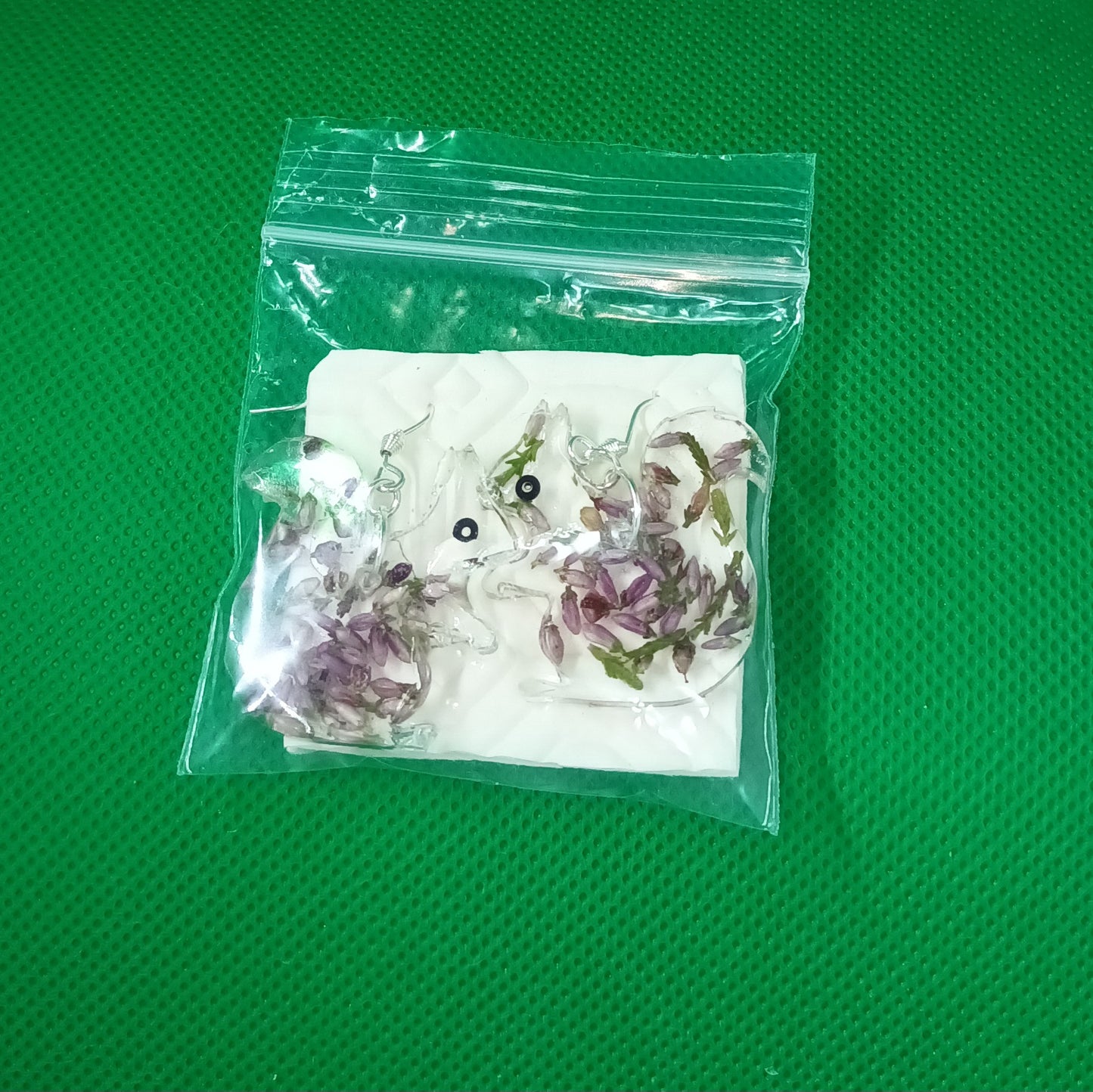 Highland Heather Red Squirrel drop earrings