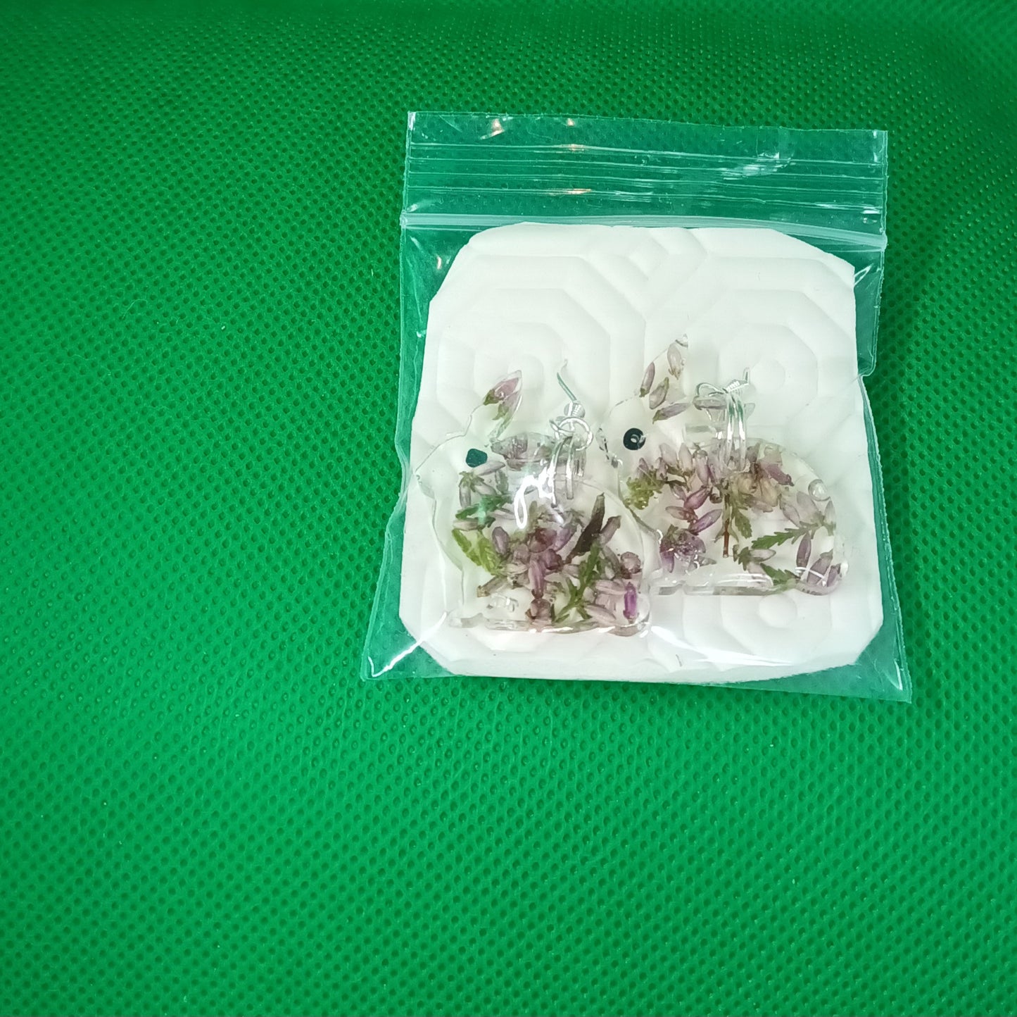 Highland Heather Cute Bunny drop earrings