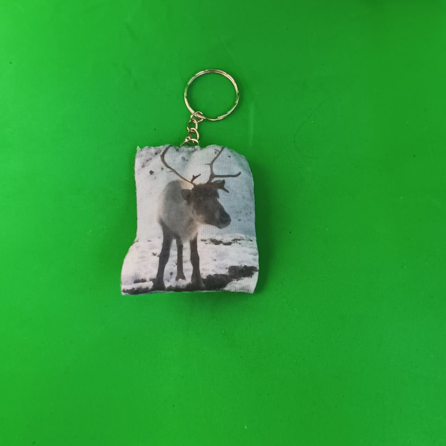 Double sided Cute Reindeer keyring