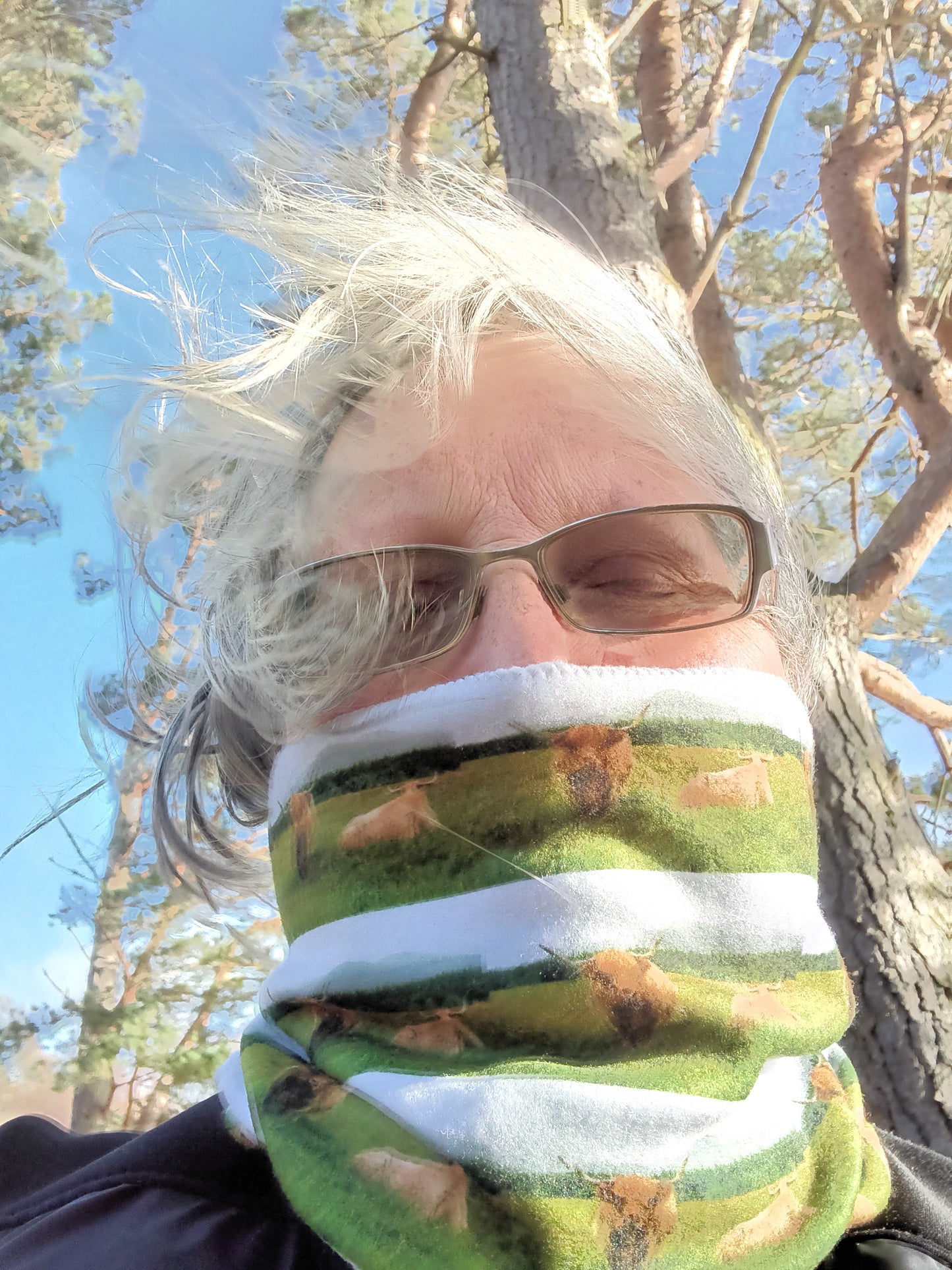 Cute Highland Cows .Glen Feshie. Snood. Neck gaiter.Warm.soft. Eco-friendly.  Eco Fleece. Ellen.