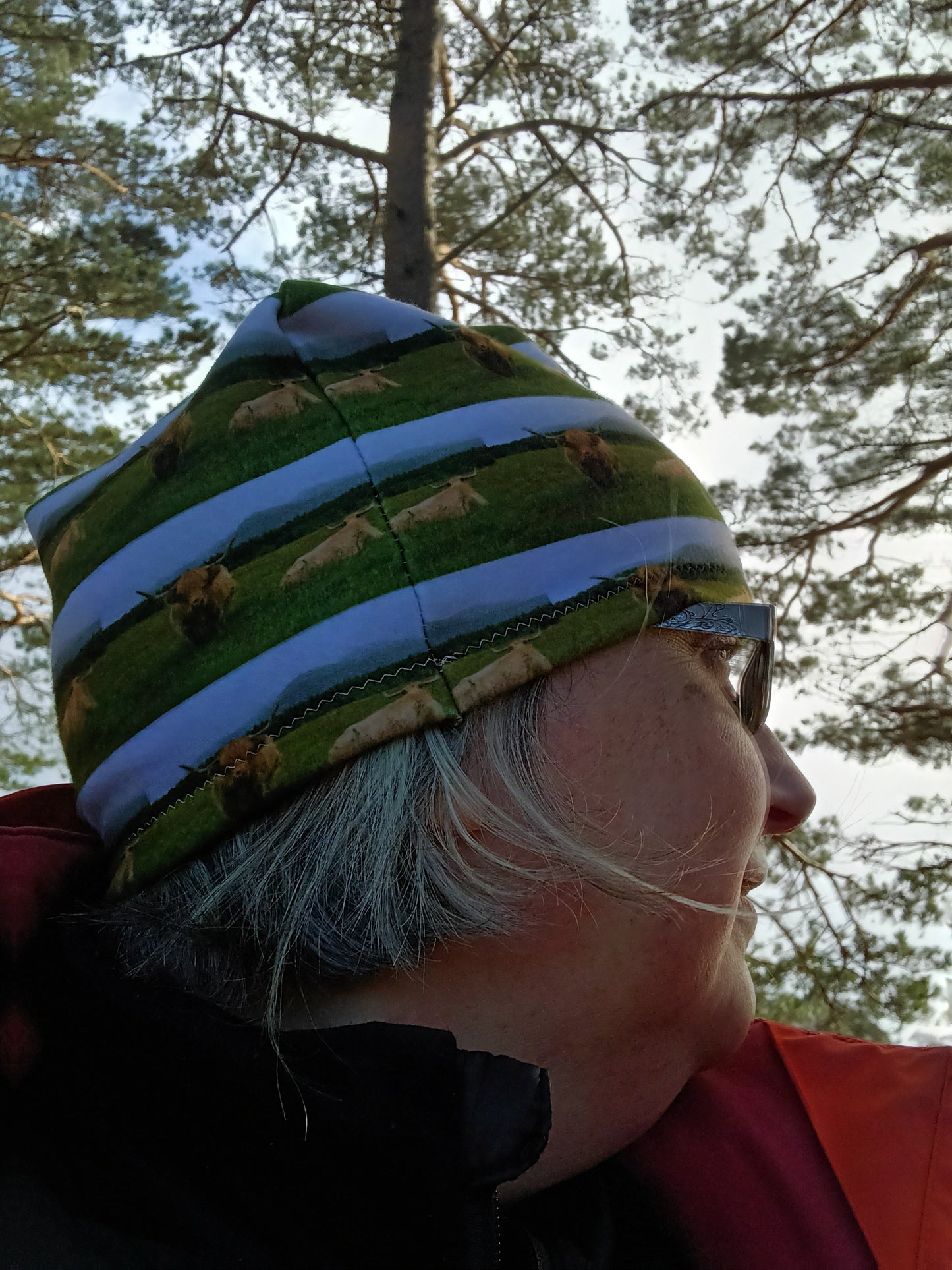 Highland Cows. Glen Feshie. Eco-friendly. Warm Soft eco fleece. Beanie. Ellen.