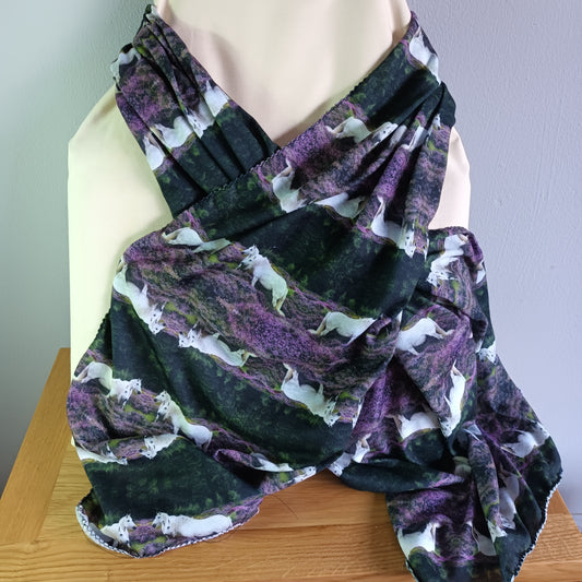 Highland Ponies.  Purple Heather. scarf