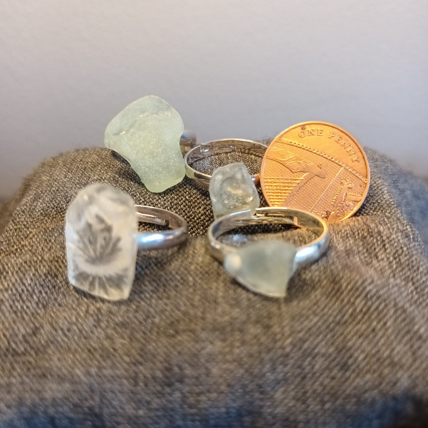 White Sea Glass Gem Ring