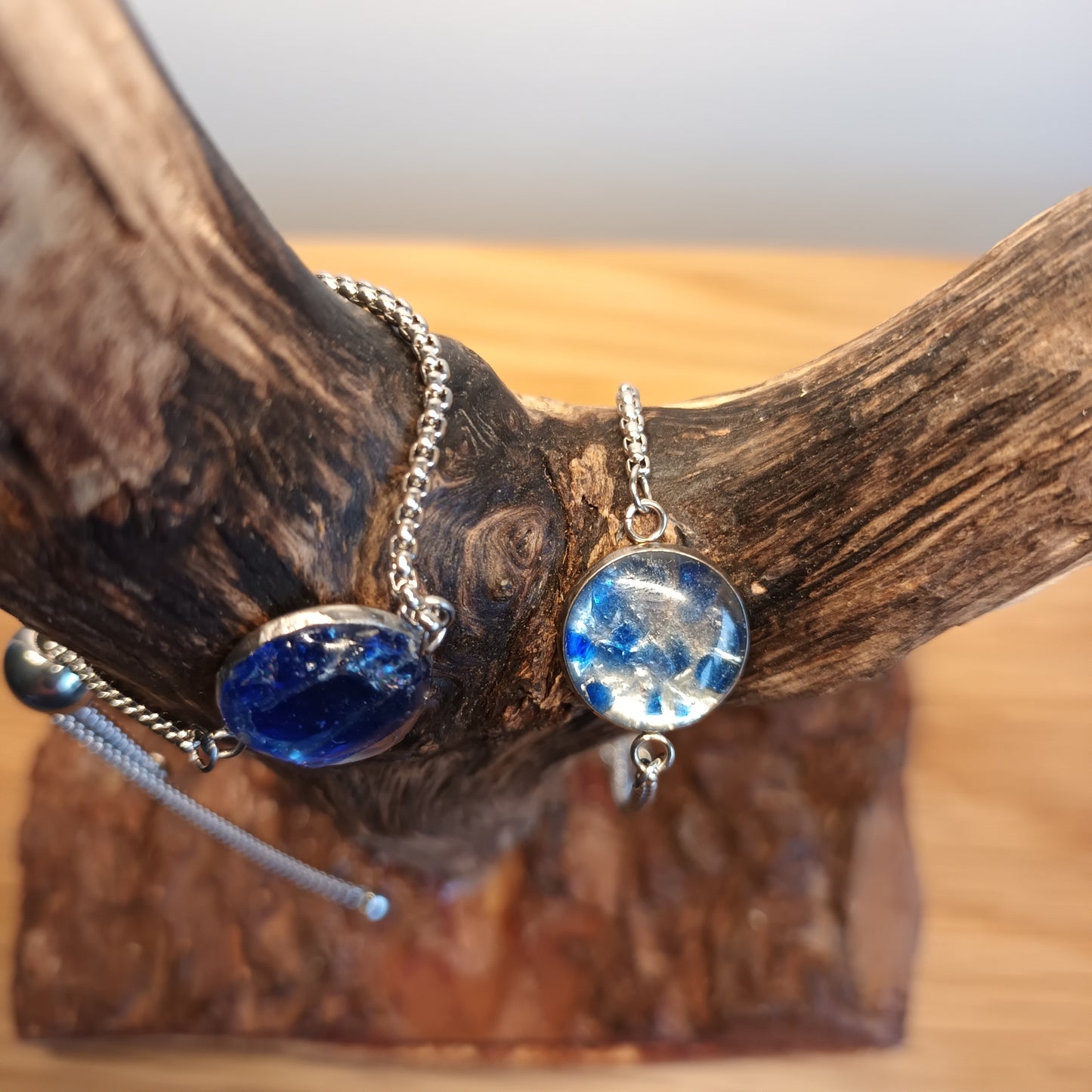 Cornflower Seaglass Pendant Bracelet