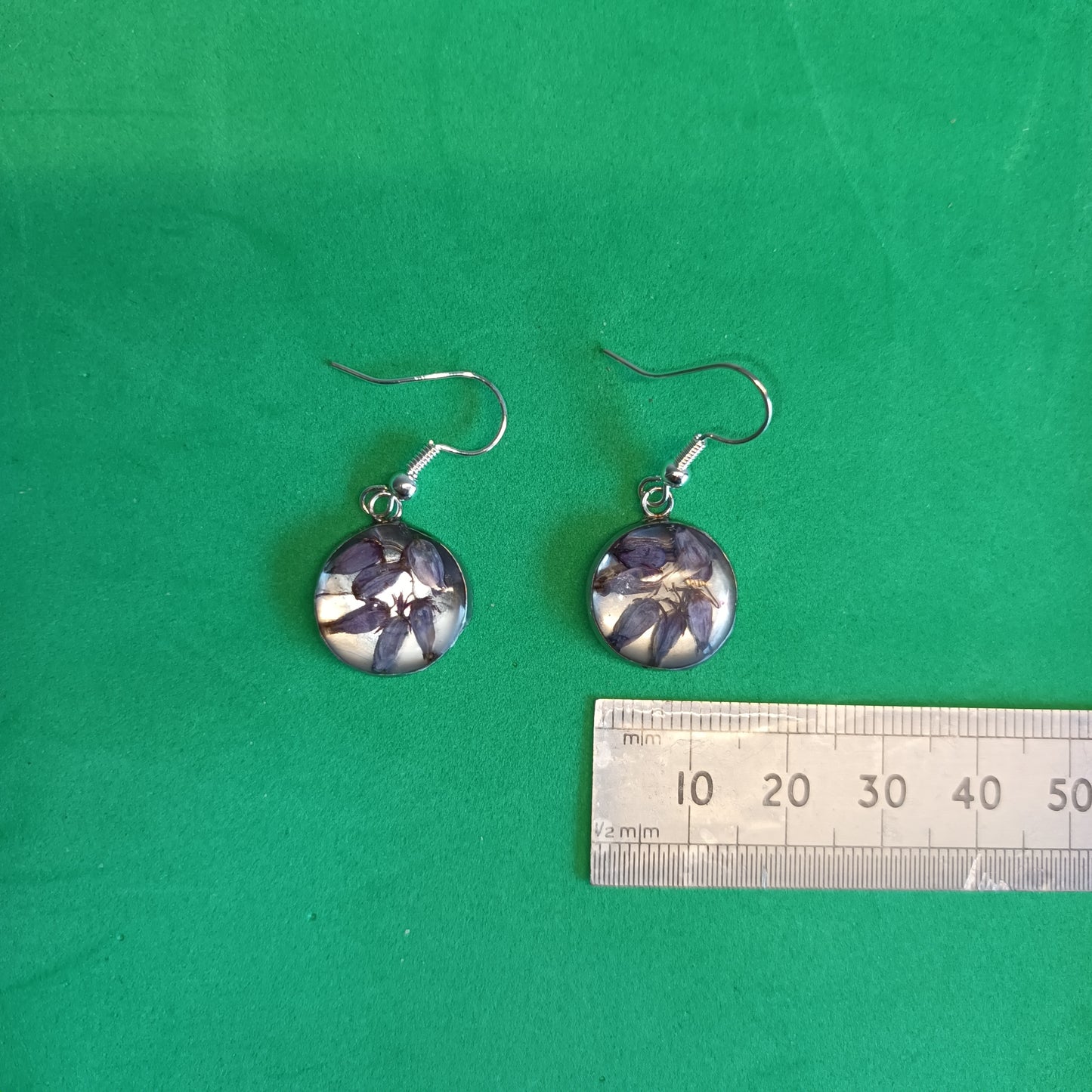 Highland Bell Heather 14mm round pendant drop earrings