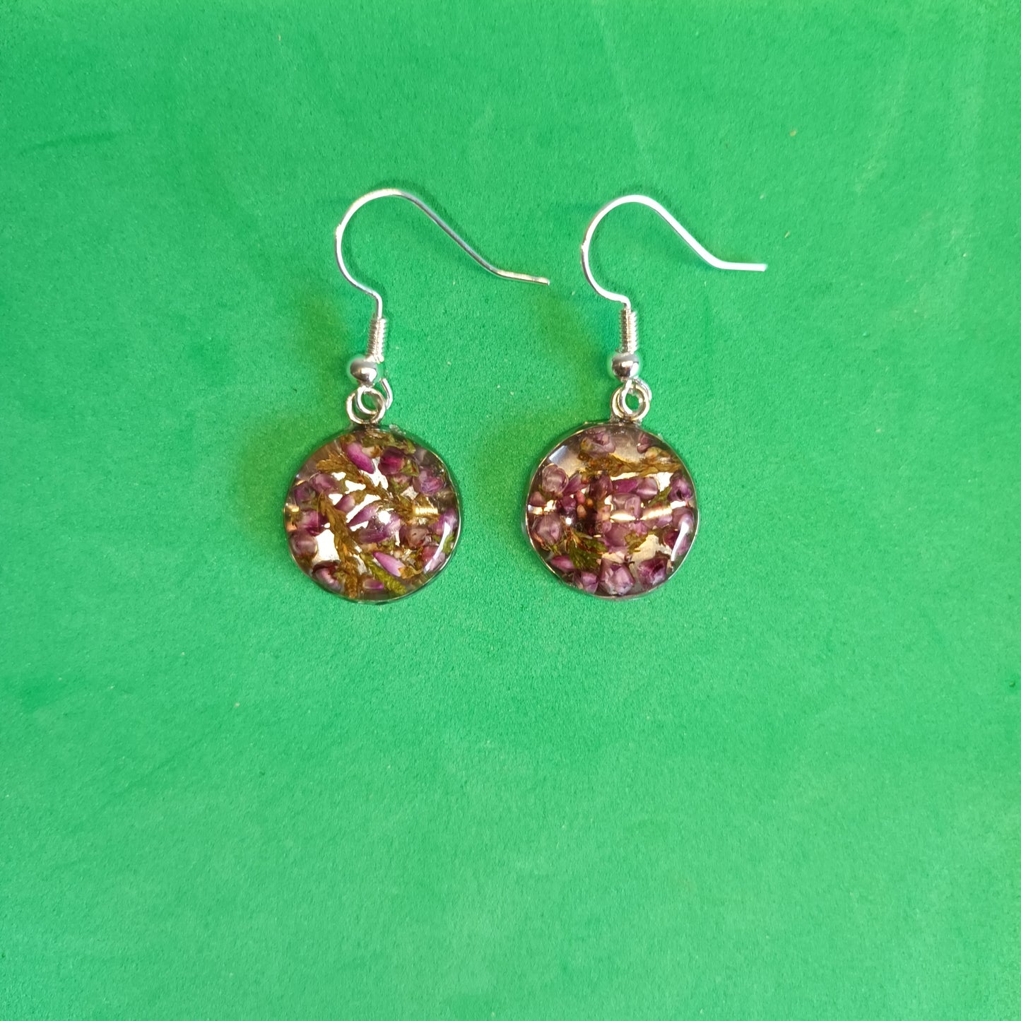 Drop earrings, Purple Heather, Highlands