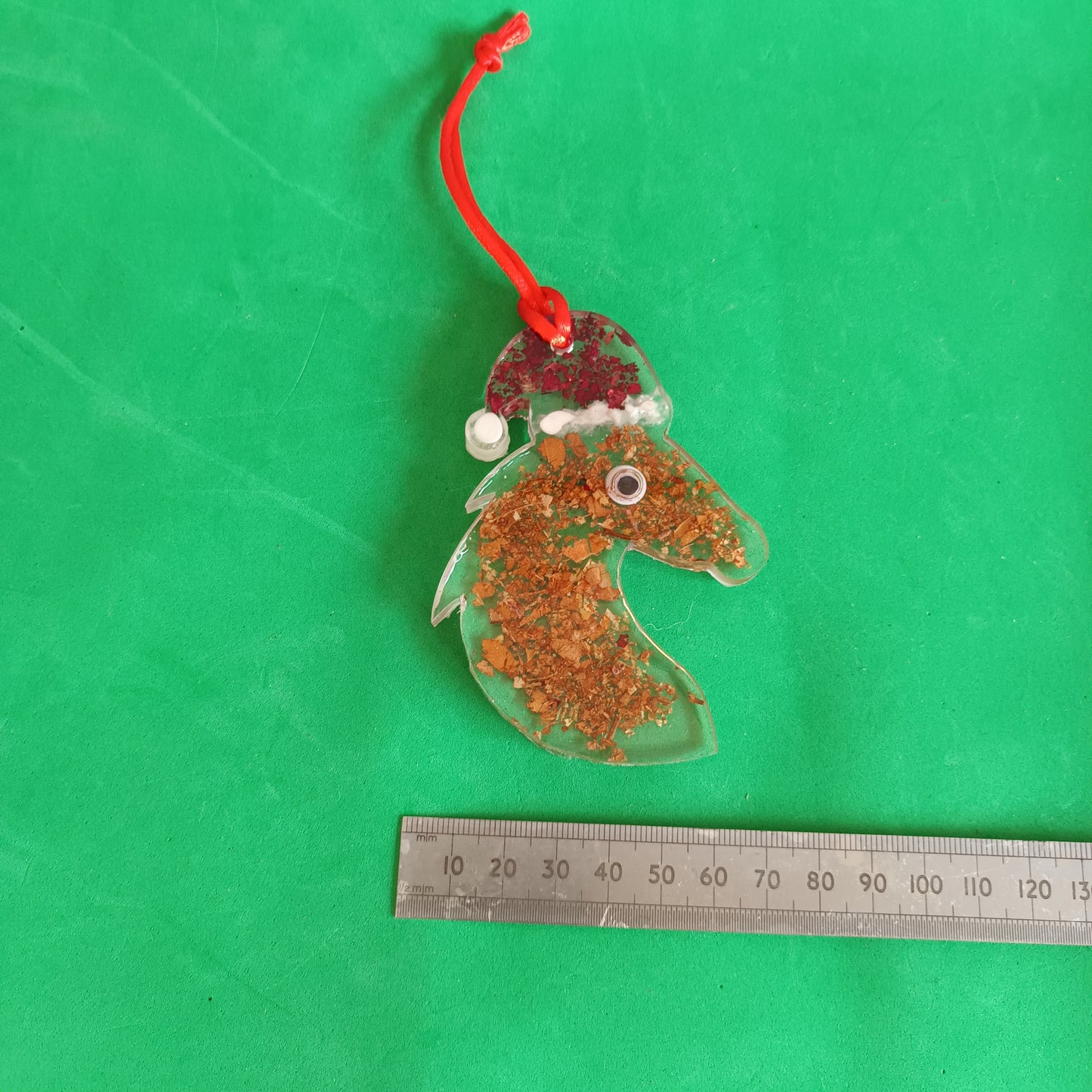 Double Sided Cute Horse head with hat hanging with hat Christmas Decoration