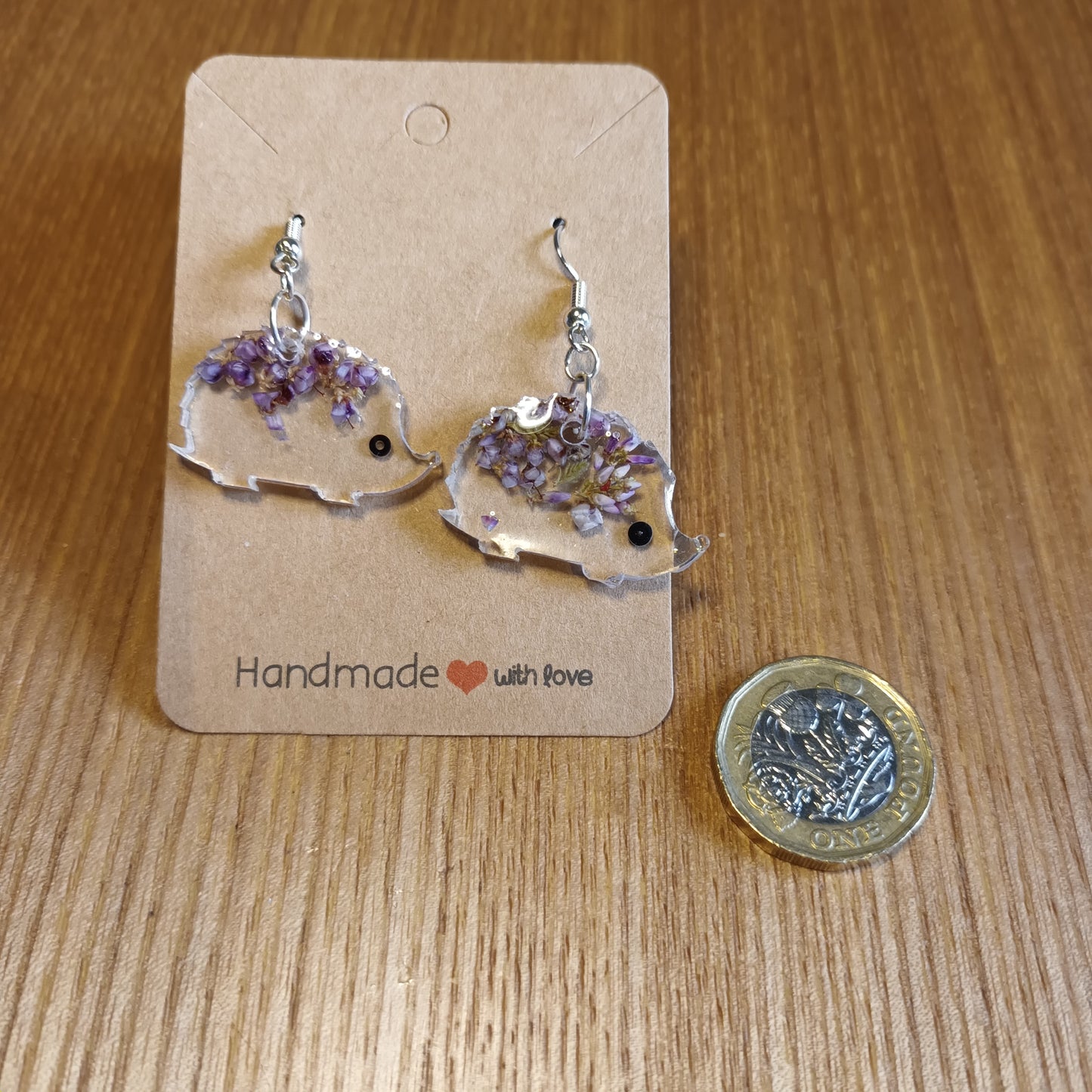 Highland Purple Heather Hedgehog drop earrings