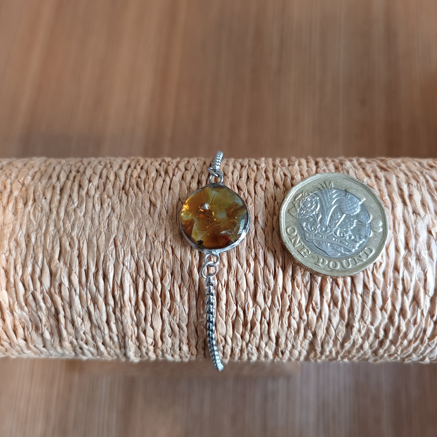 Amber Seaglass Gem Bracelet