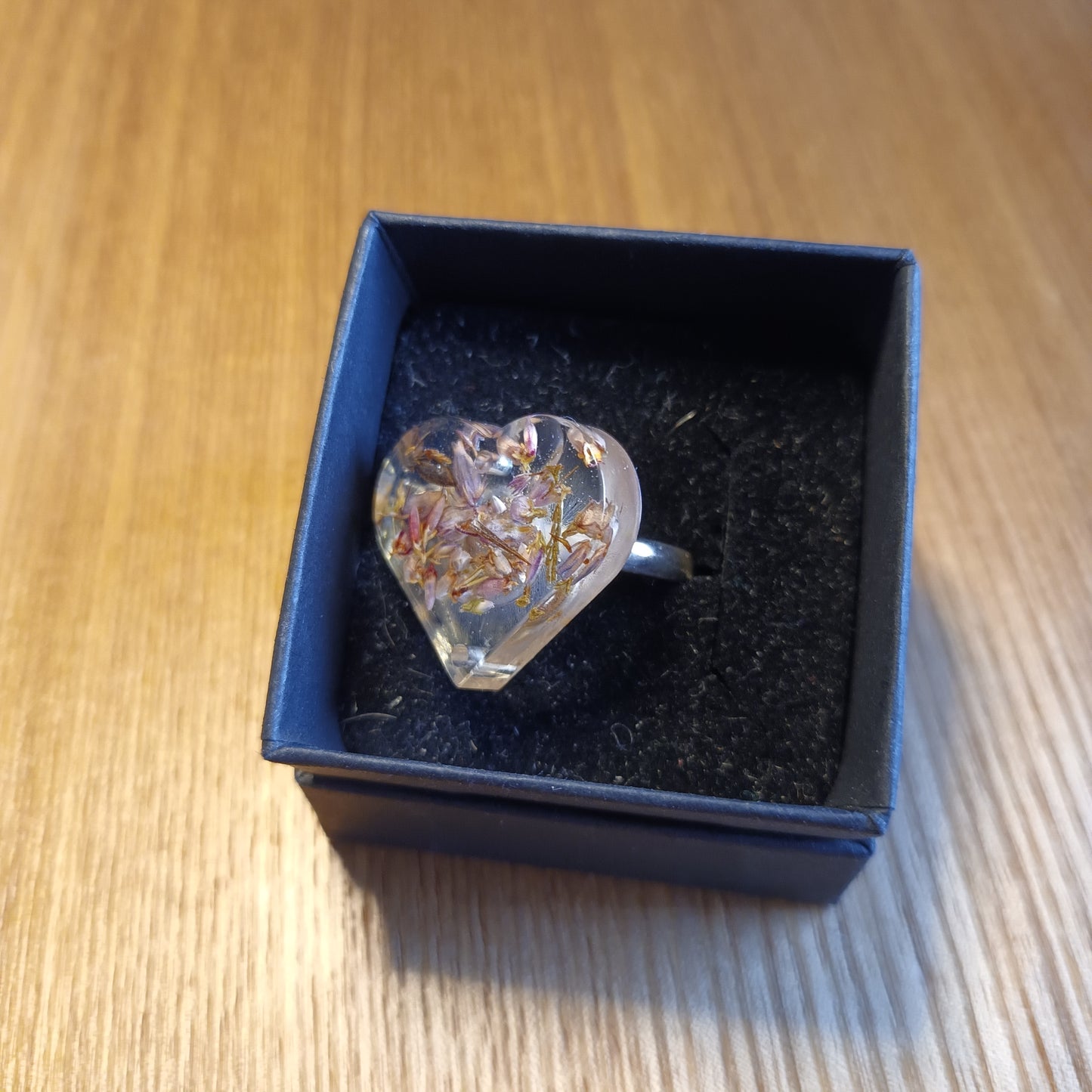 Purple Heather Heart Gem Ring
