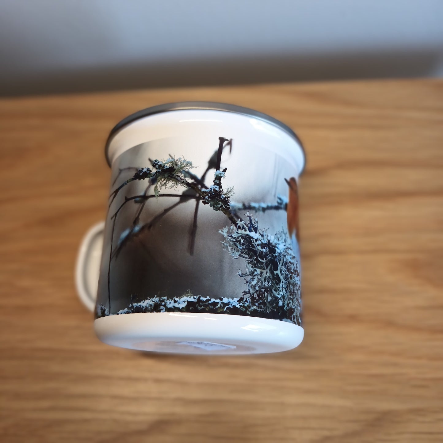 Robin Enamel Mug.