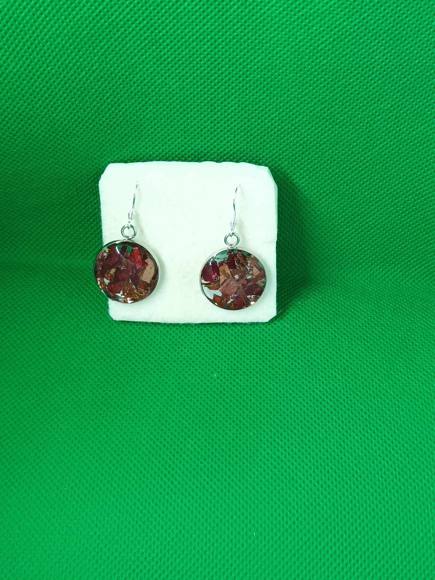 Highland Red round pendant drop earrings