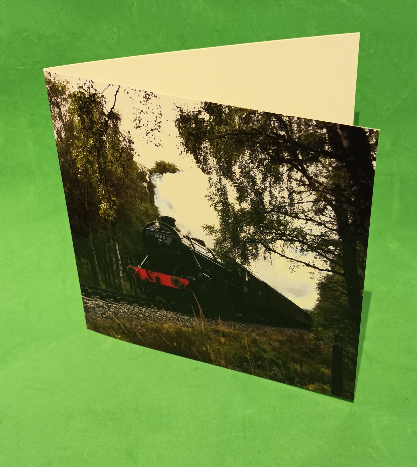 Blank Card ( black Locomotive 5025 near Aviemore)