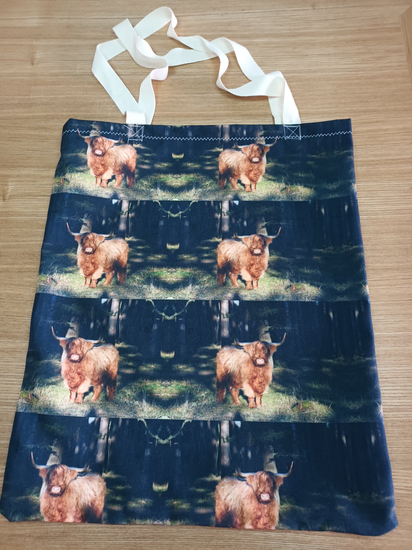 Cute Highland Cow Canvas Tote Bag (Beach Bag)