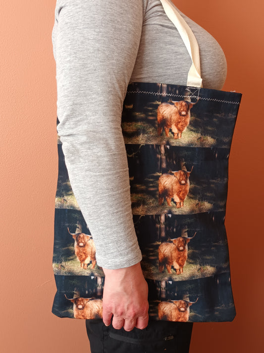  Cute Highland Cow Canvas Tote Bag (Beach Bag)