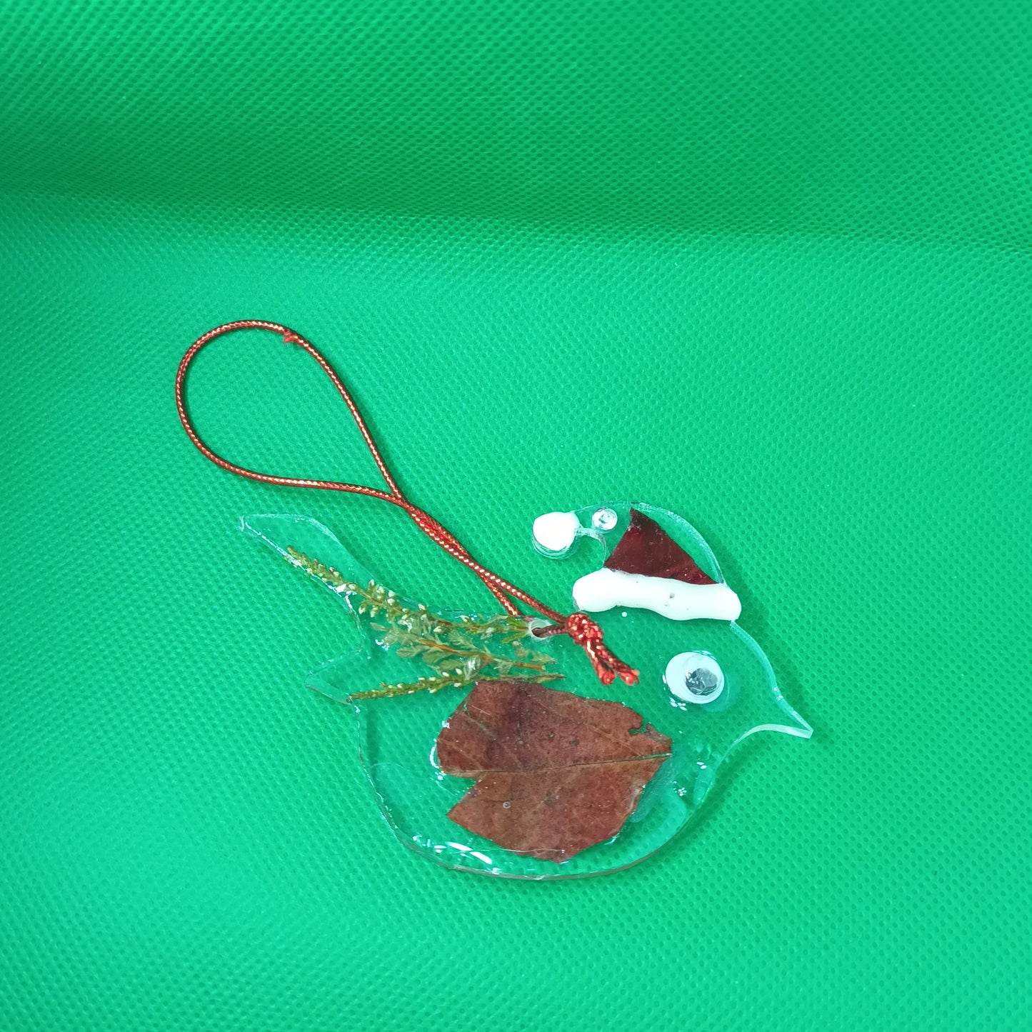 Double Sided Cute Santa Robin hanging Christmas Decoration