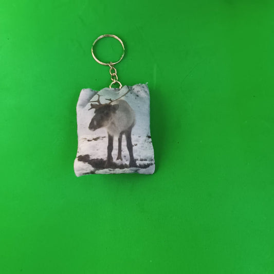 Double sided Cute  Reindeer keyring