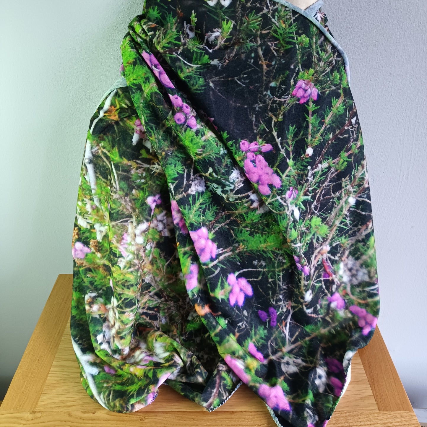 Bell Heather Scarf.  Green and Purple 