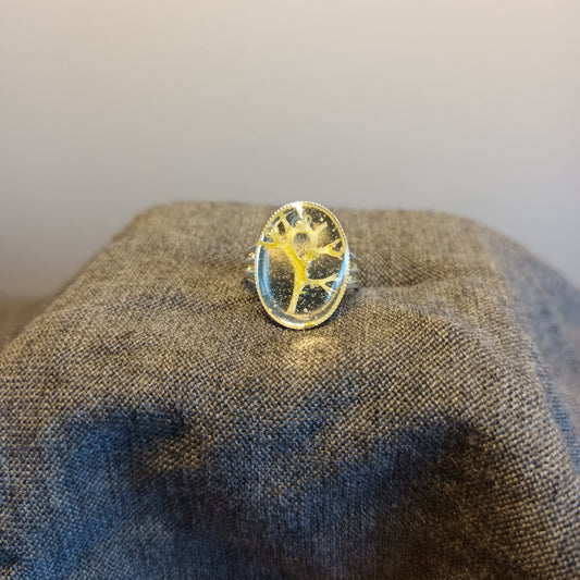 Tree of life. Lichen. Scotland 
Highland.  Adjustable ring.