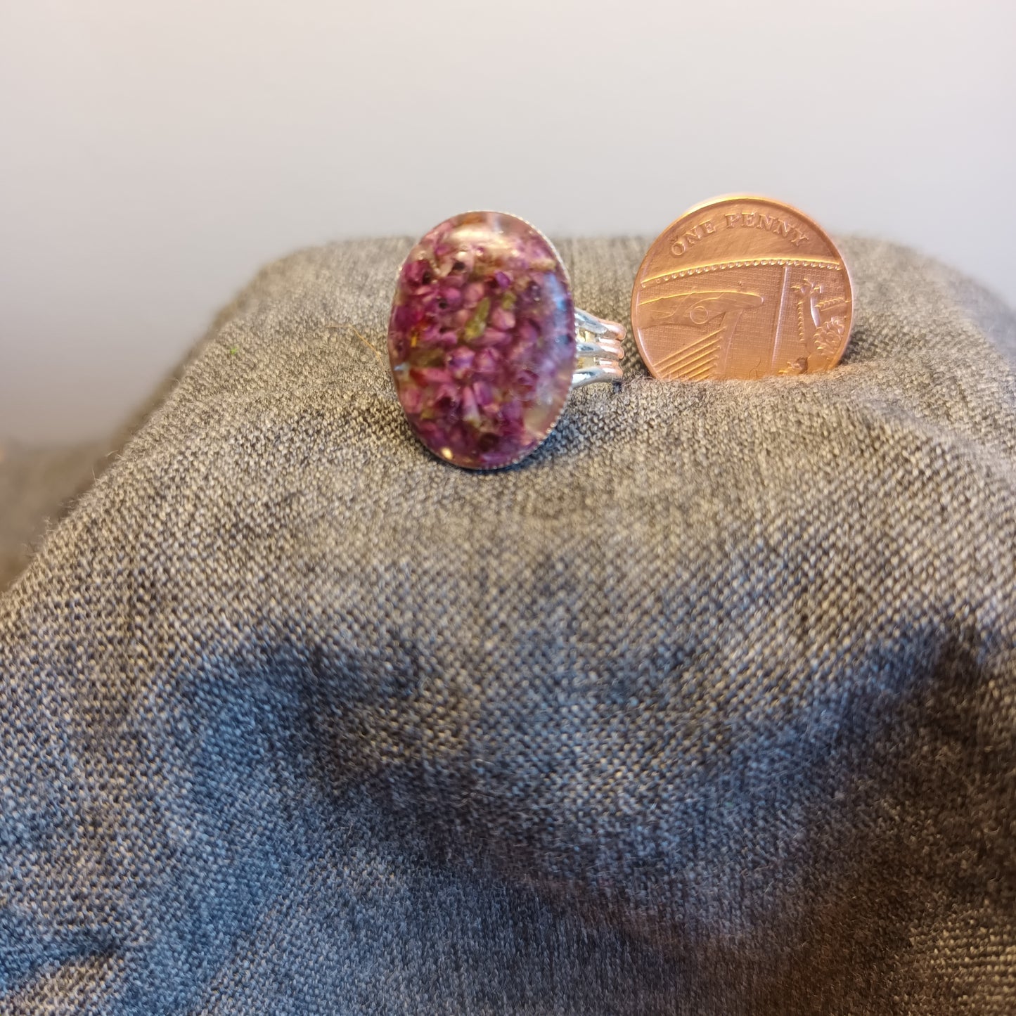 Purple Heather Oval Gem Ring