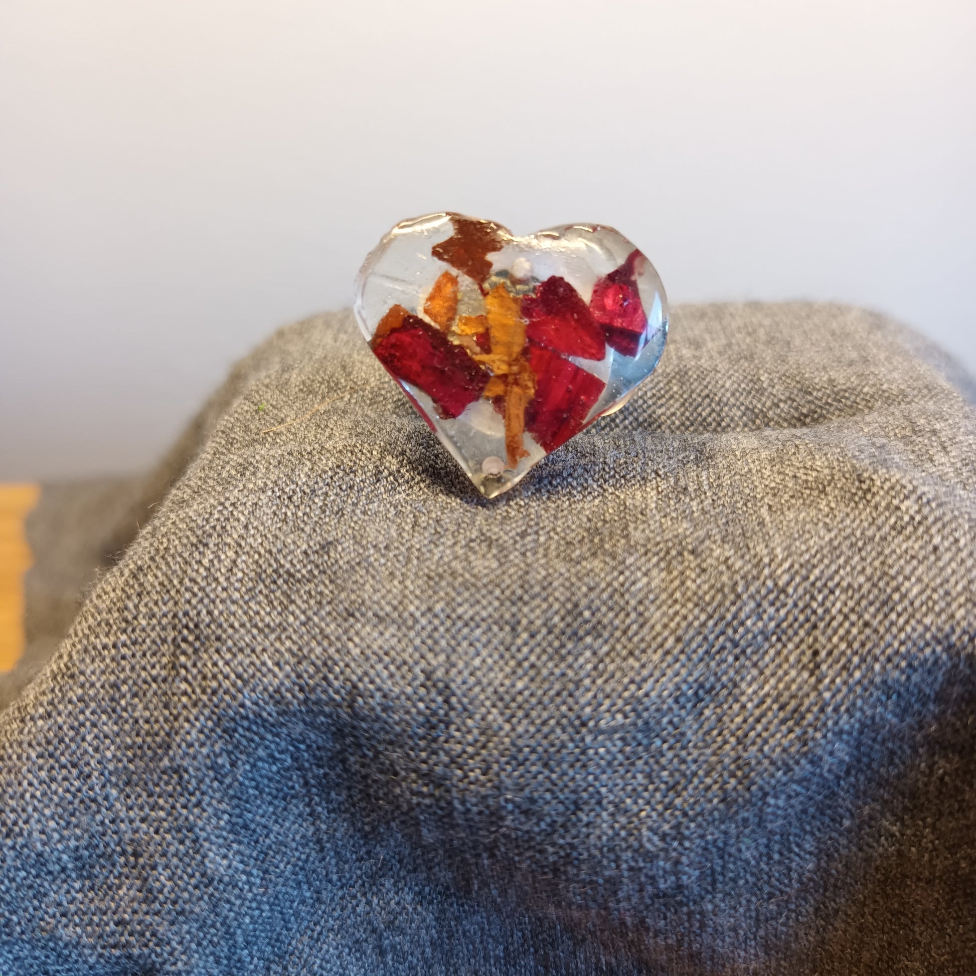 Heart . Adjustable ring. Autumn . Red. Highlands Scotland. 