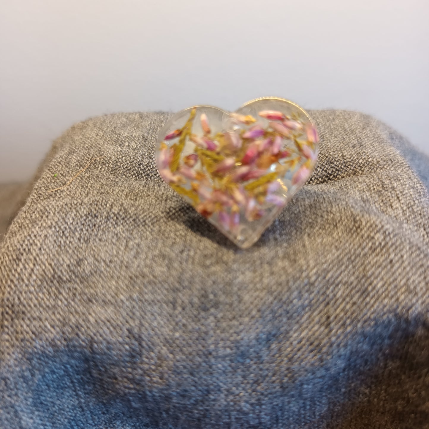 Purple Heather Heart Gem Ring