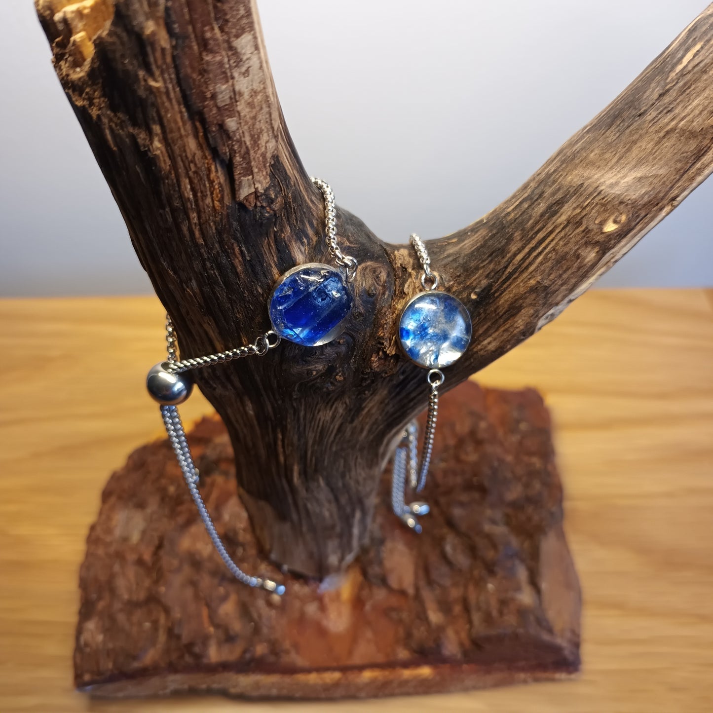 Cornflower Seaglass Pendant Bracelet