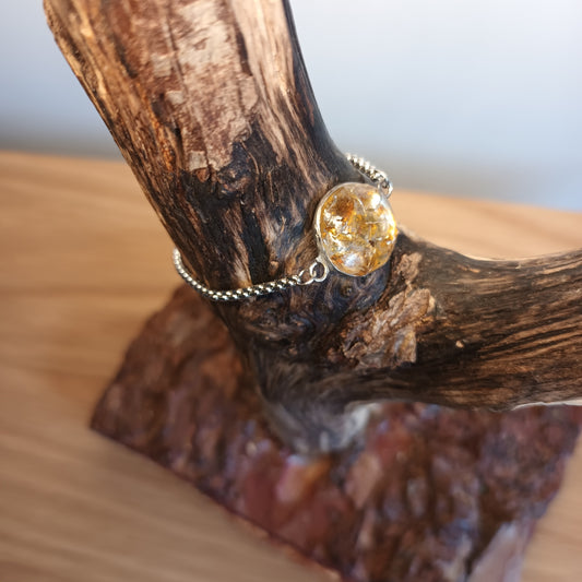 Golden Yellow.seaglass. adjustable bracelet.