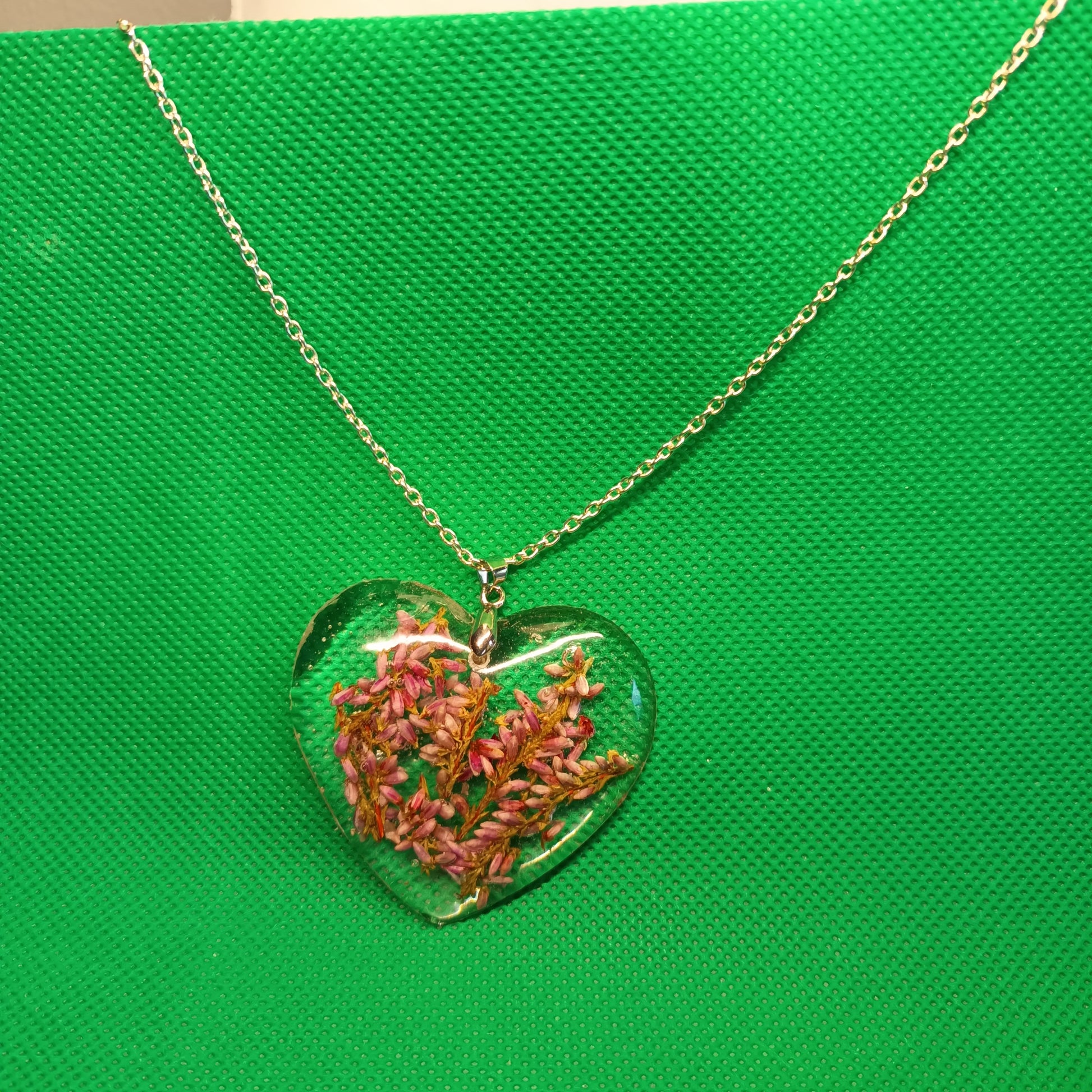 Heather.  Heart. Purple. Highlands Scotland . pendant necklace 