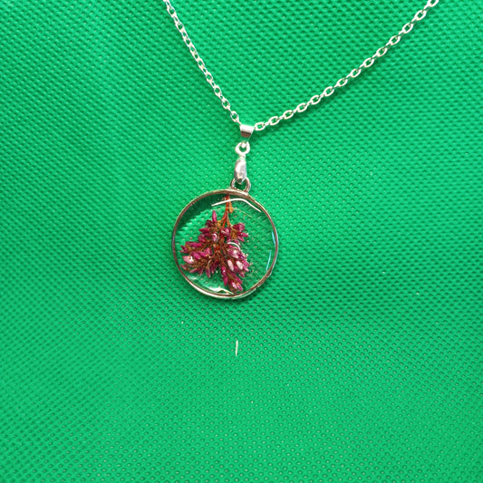 Purple. Heather pendant necklace. Highlands of Scotland.  