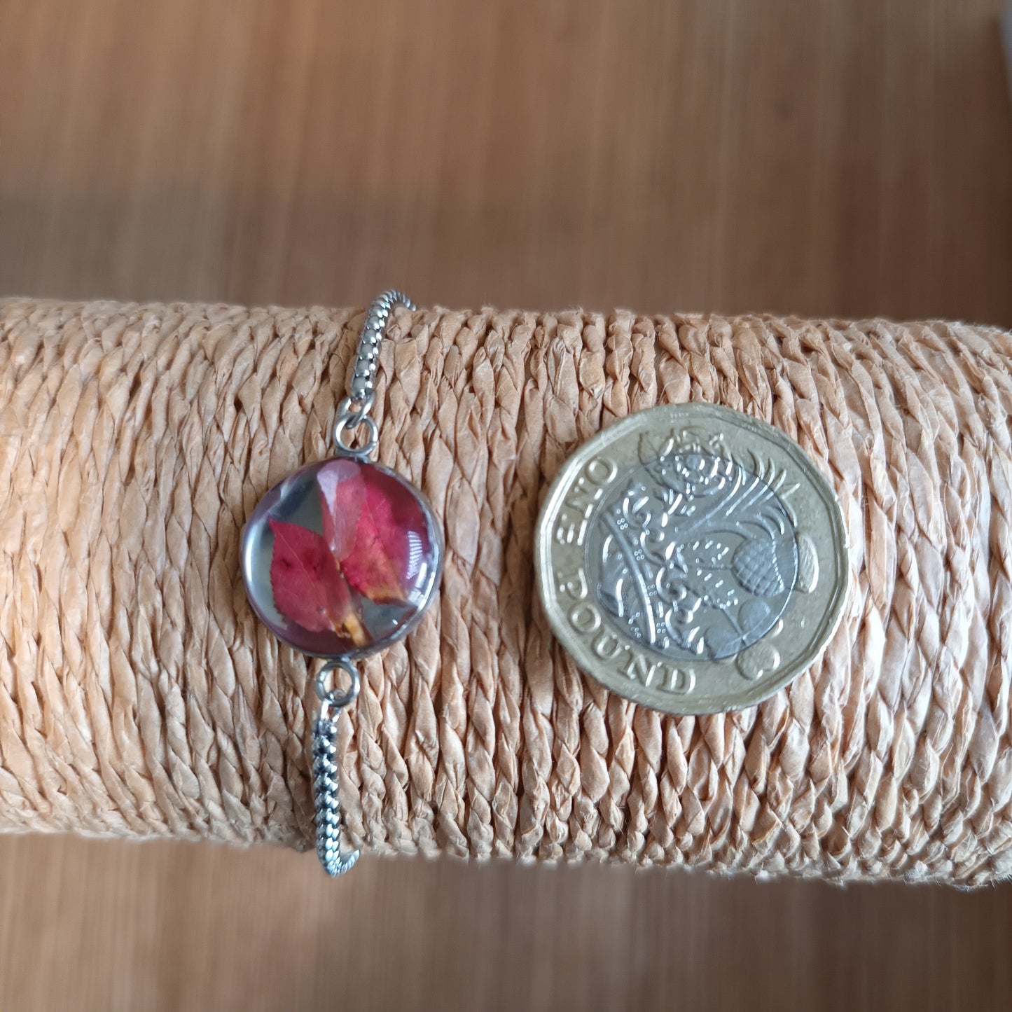 Red Autumn leaves Gem Bracelet