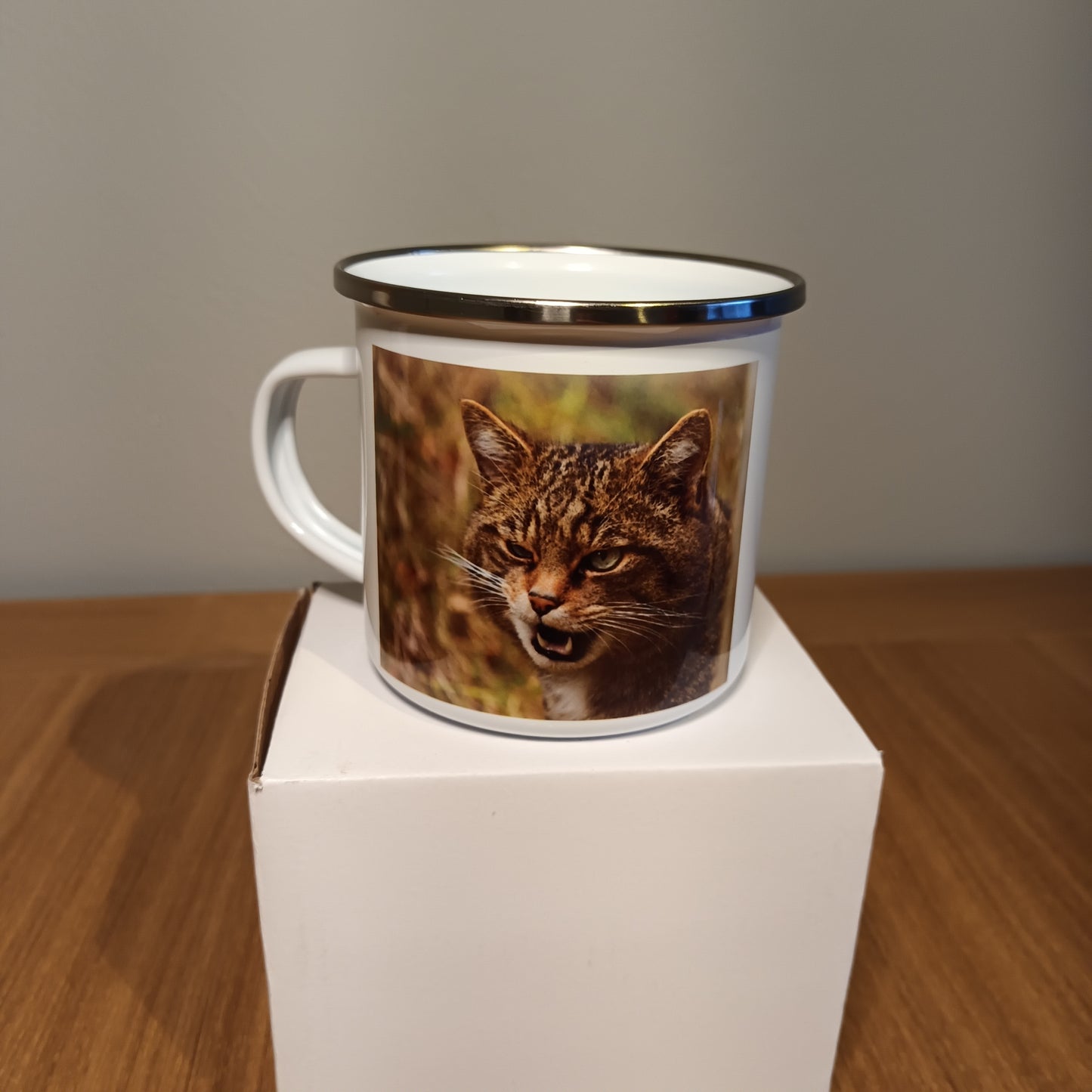 Wild Cat Enamel Mug.