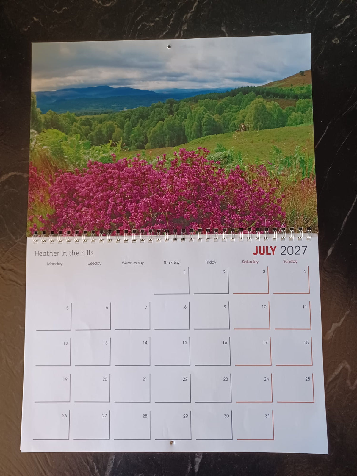 EJ's Highland Creations Premium Quality 2027 Calendar.