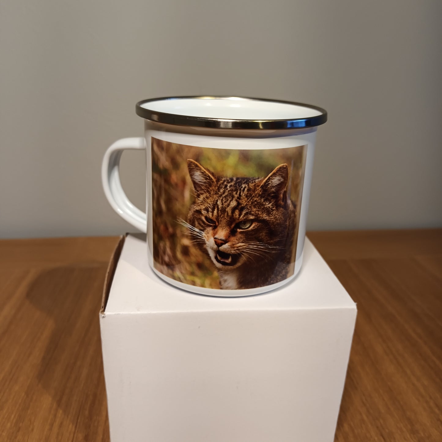 Wild Cat Enamel Mug.
