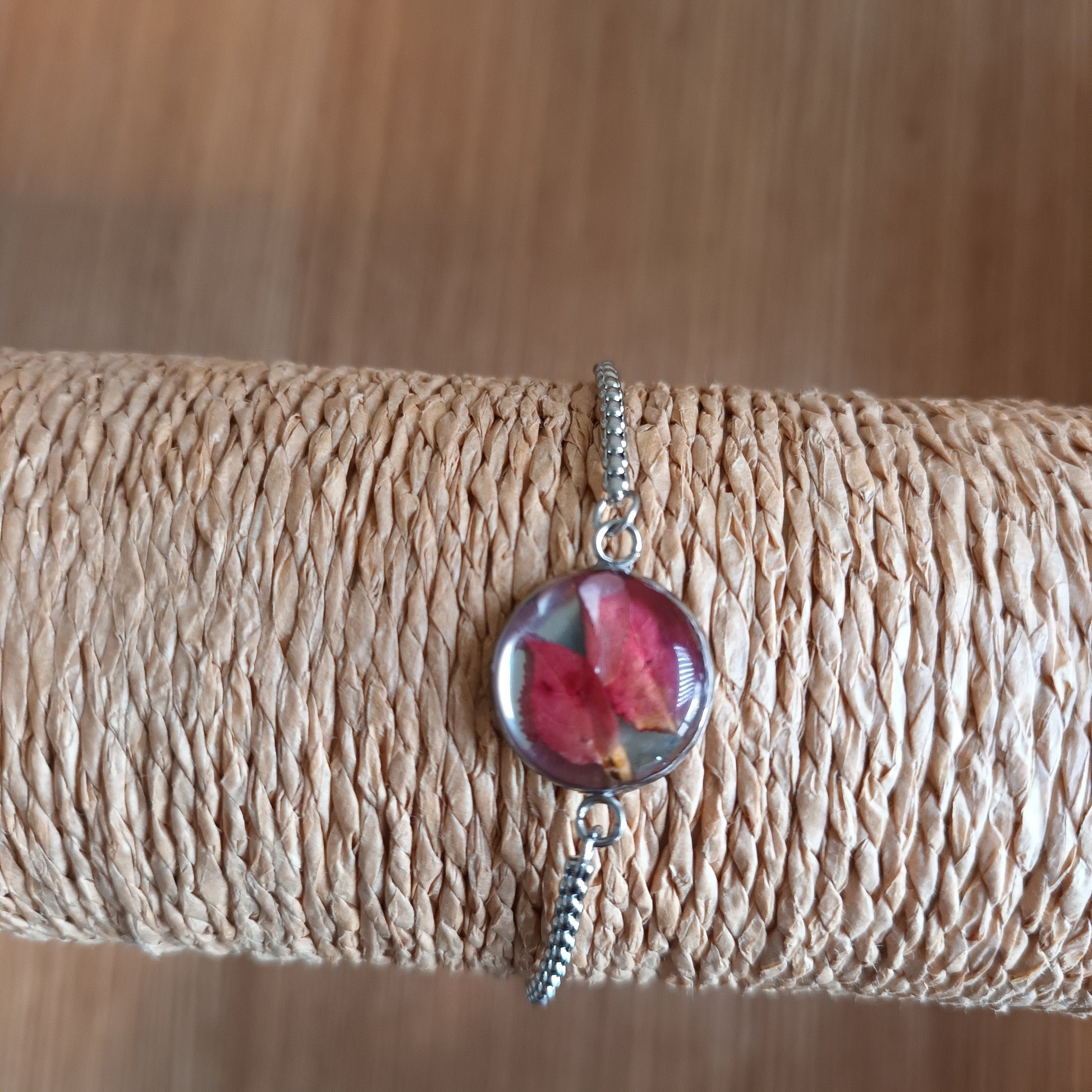 Red Bilberry gem adjustable bracelet 