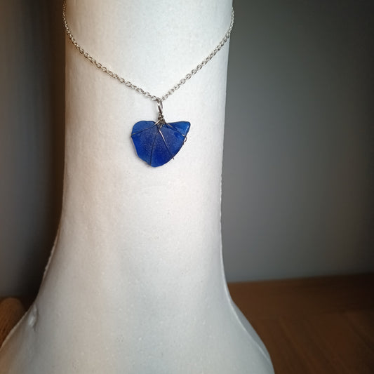 Cornflower Blue seaglass pendant 