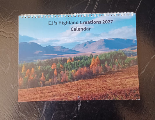 EJ's Highland Creations Premium Quality 2027 Calendar.