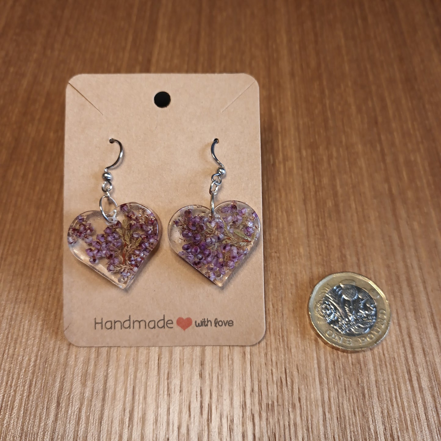 Highland Purple Heather Heart drop earrings