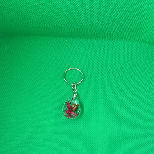 Highland Autumnal Red Tear Shaped Keyring