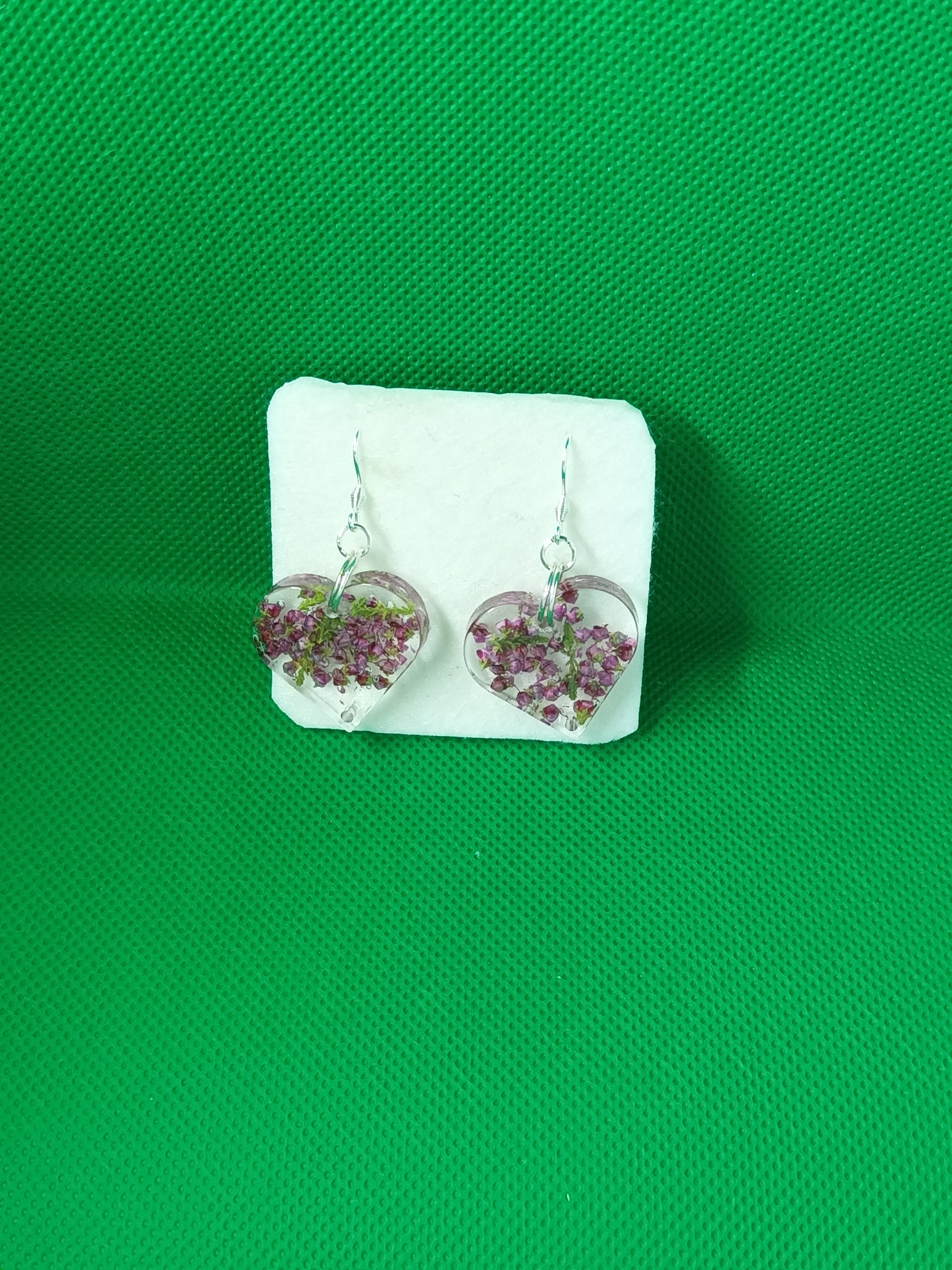 Highland Purple Heather Heart drop earrings