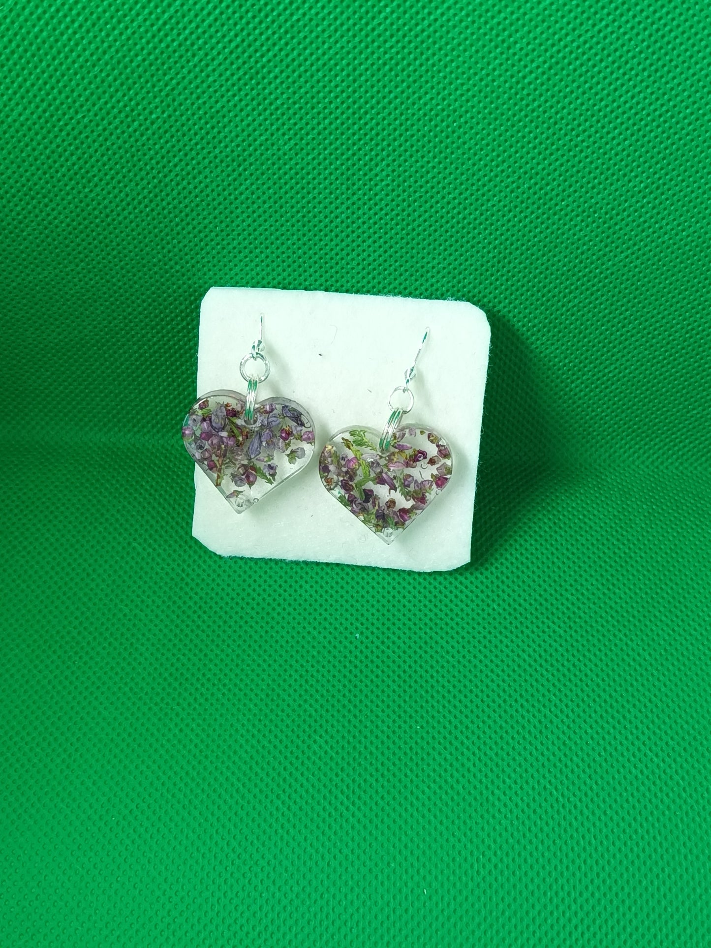 Highland Purple Heather Heart drop earrings