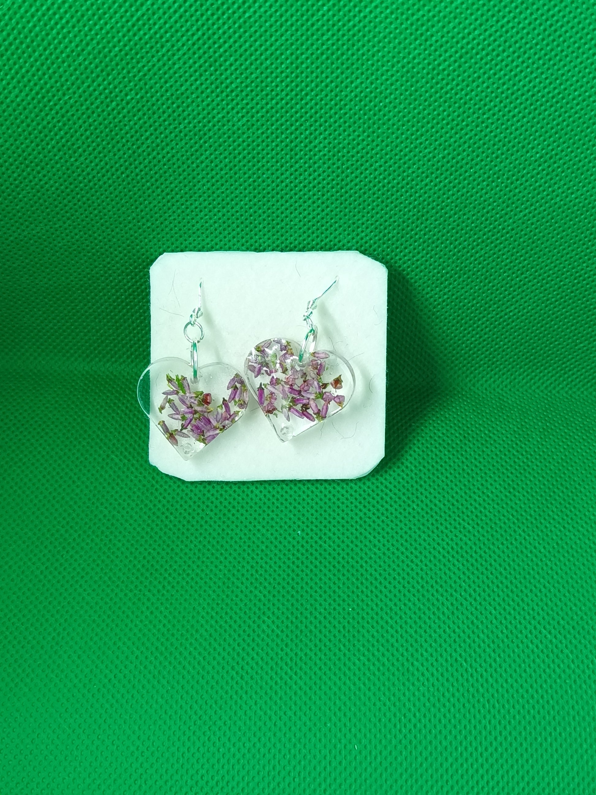 Highland Purple Heather Heart drop earrings