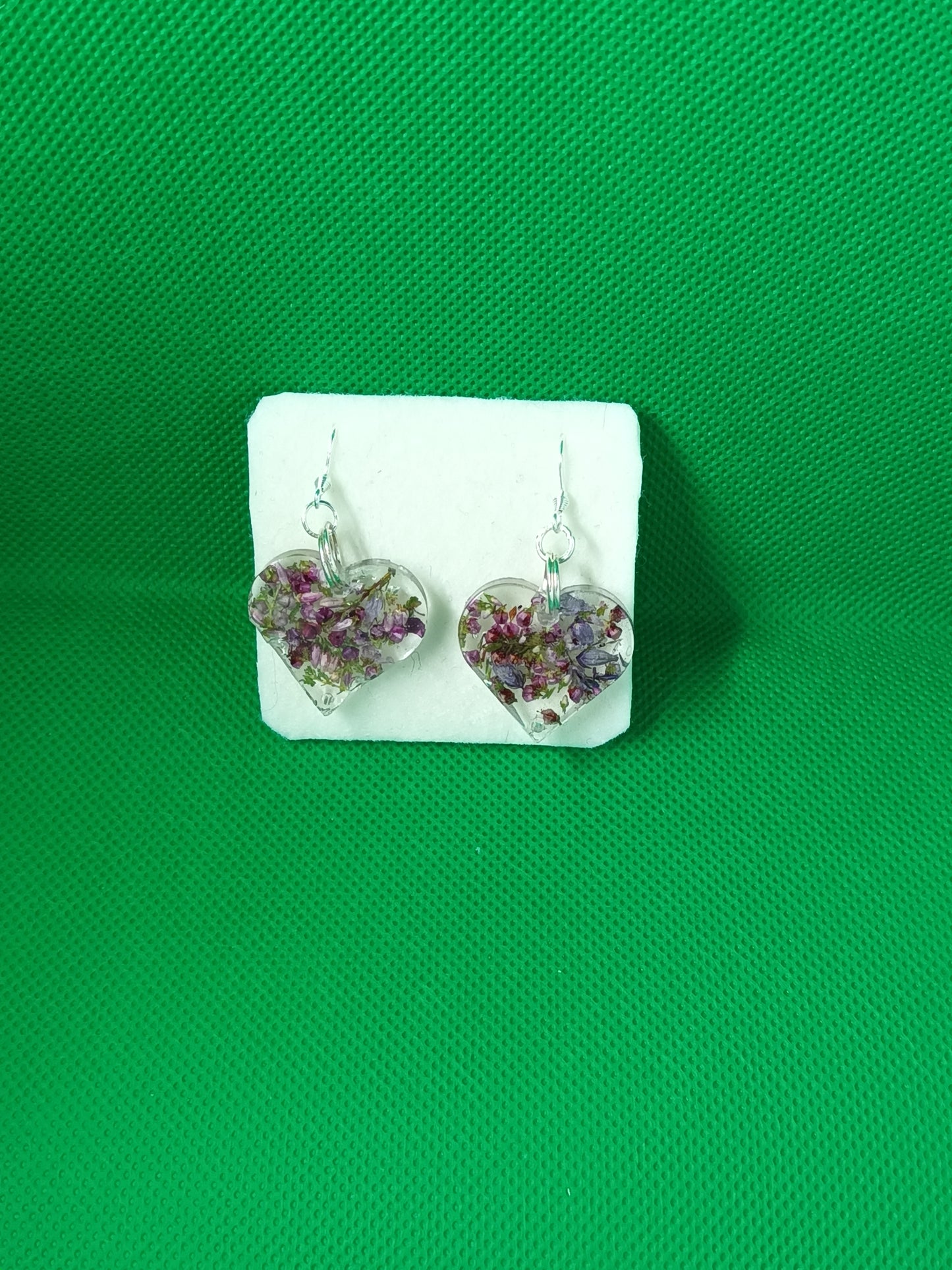 Highland Purple Heather Heart drop earrings